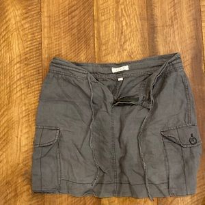 Linen utility skirt - army green